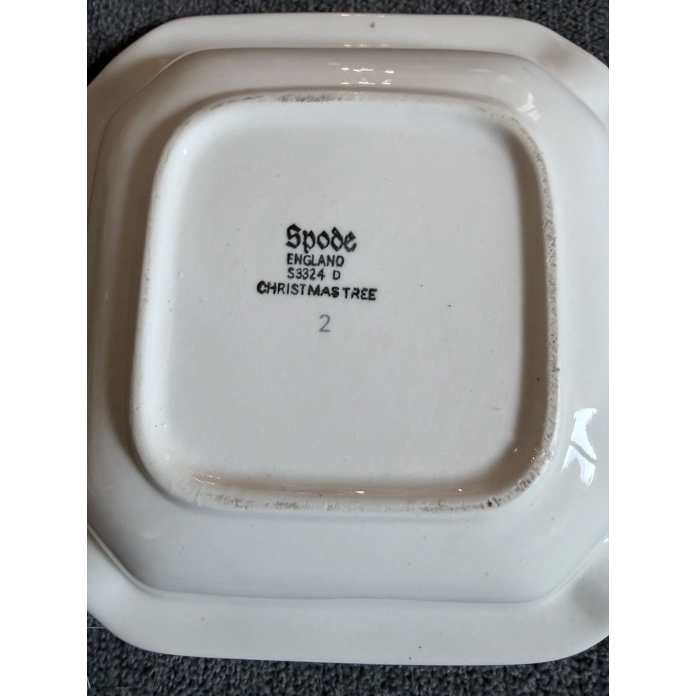 SPODE EARTHENWARE CHRISTMAS TREE SMALL ASHTRAY - Picture 2 of 2